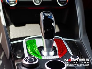 Alfa Romeo Stelvio Shift Gate Trim Panel - Carbon Fiber - Pre '20 - Italian Theme